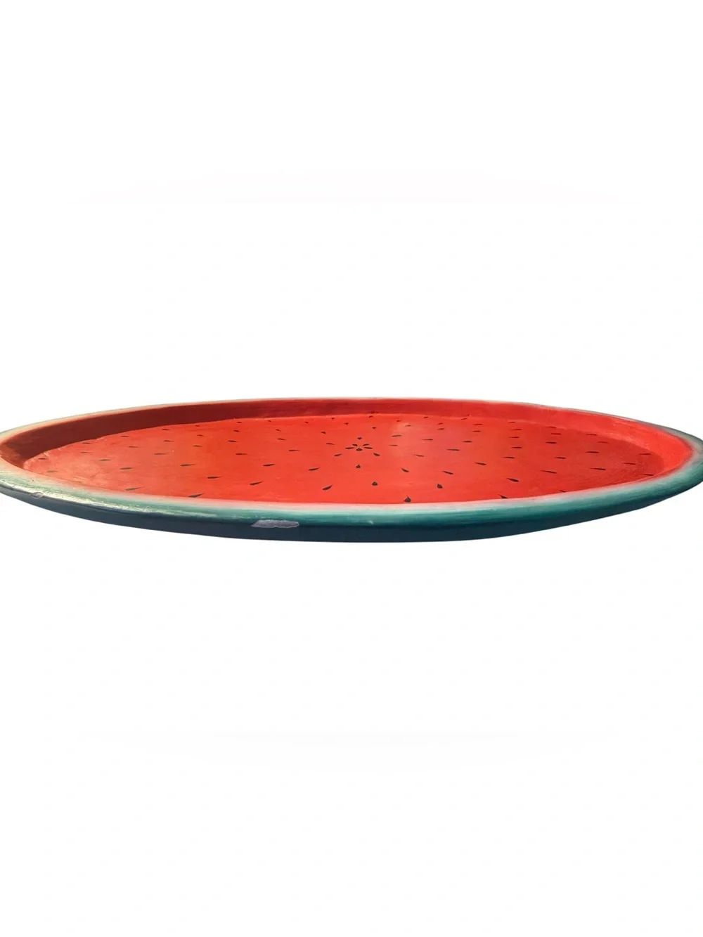 Vintage Watermelon Primitive Folk Art Farmhouse Tray Faux Wood Summer Decor